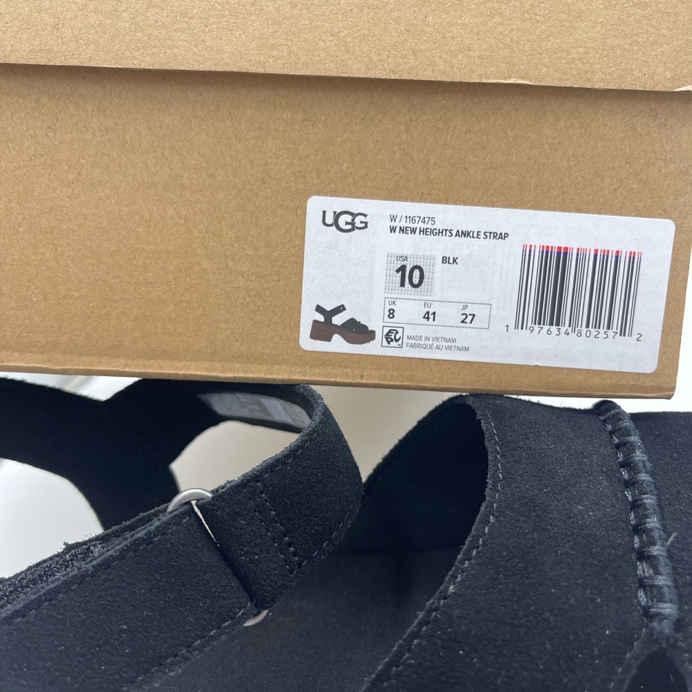 UGG WMNS10 Lug Sole NEW HEIGHTS Suede ANKLE STRAP Platform Heeled Sandals
Black - Picture 14 of 16